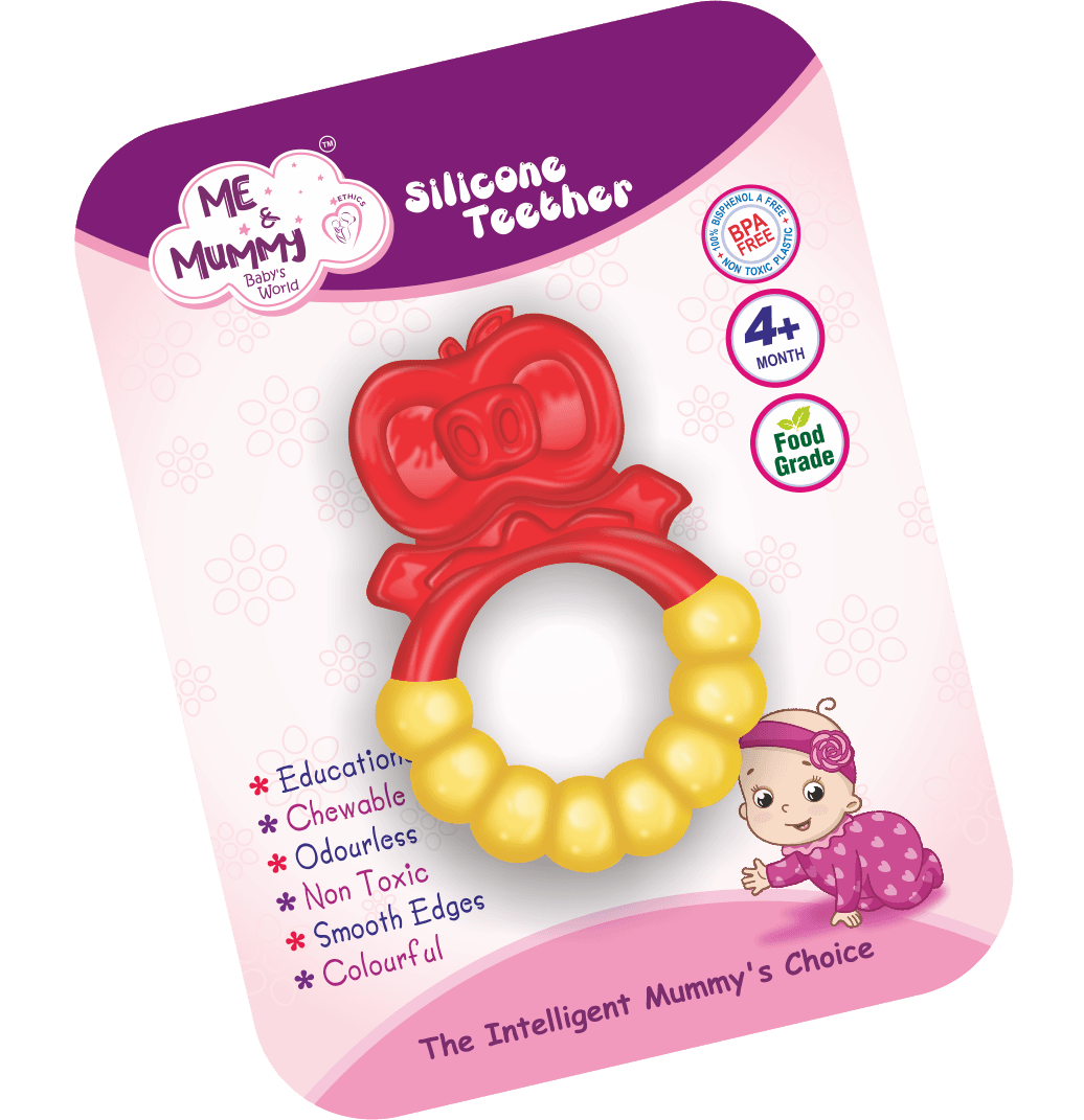 Apple Silicone Teether with Ratle